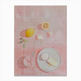 Pink Breakfast Food Crumpets 1 Canvas Print