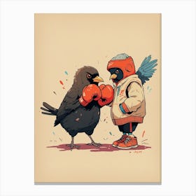 Boxing Birds Canvas Print