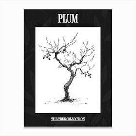Plum Tree Pixel Illustration 3 Poster Canvas Print