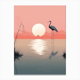 Crane Birds At The Lake Canvas Print