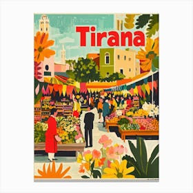 Aihrgdesign A 1970s Inspired Travel Poster For Tirana 4 Canvas Print