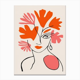 matisse Woman With Flowers On Her Head Canvas Print