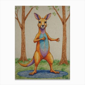 Kangaroo Yoga 5 Canvas Print