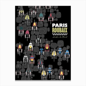Paris Roubaix Cycling Poster Print Cycling Classics Canvas Print