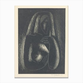 Female Semi Nude In A Scarf, Mikuláš Galanda Canvas Print