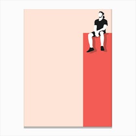 Man Sitting On A Cliff Canvas Print