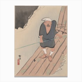Boatman, One Of Four (1920s), Kamisaka Sekka Canvas Print