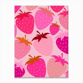 Pink Strawberries Canvas Print