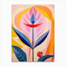 Bird Of Paradise Hilma Af Klint Inspired Pastel Flower Painting Canvas Print