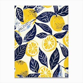 Lemons And Leaves 2 Canvas Print