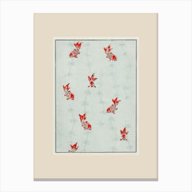 Vintage Fish Textile Canvas Print