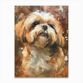 Shih Tzu Acrylic Painting 7 Canvas Print