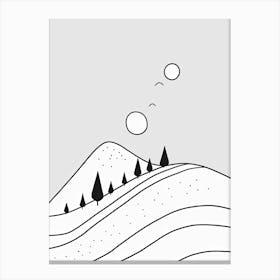 Mountains Minimalistic Line Art 3 Canvas Print