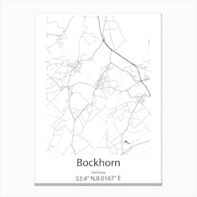 Bockhorn,Germany Minimalist Map Canvas Print