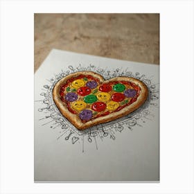 Heart Pizza 3 Canvas Print