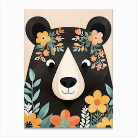 Floral Cute Baby Bear Nursery (26) Canvas Print
