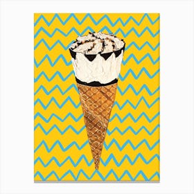 Cornetto Ice Cream Zig Zag Canvas Print