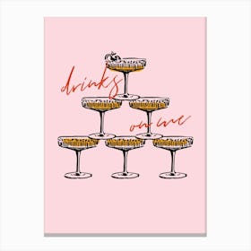 Boho Food 17 Drinks On Me Canvas Print