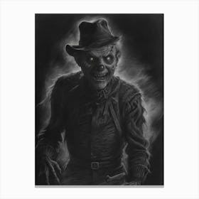 Creepy Freaky Frighteners Sketch Canvas Print