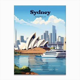 Sydney Australia Architecture Travel Illustration Canvas Print