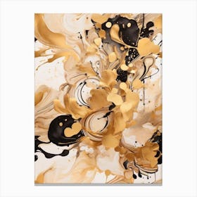 Gold And Black Abstract Painting 3 Canvas Print