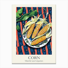 Marche Aux Legumes Corn Summer Illustration 2 Canvas Print