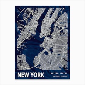 New York Crocus Marble Map Canvas Print
