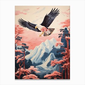 Vintage Japanese Inspired Bird Print Bald Eagle 1 Canvas Print