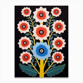 Flower Motif Painting Hollyhock 2 Canvas Print