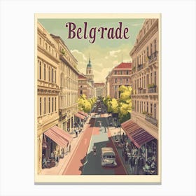 Aihrgdesign A Classic 1960s Travel Poster For Belgrade 3 Canvas Print