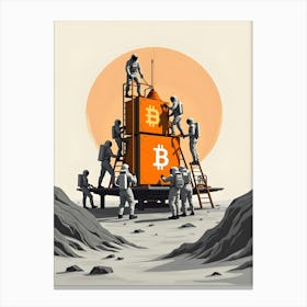 Bitcoin On The Moon 9 Canvas Print