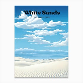 White Sands National Park New Mexico Dunes Travel Illustration Canvas Print