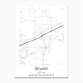 Bryant,United States Minimalist Map Canvas Print