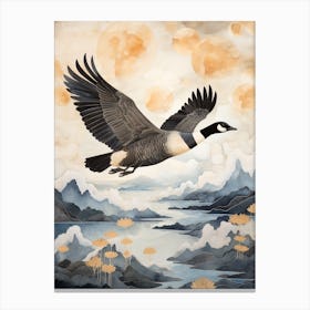 Canada Goose 1 Gold Detail Painting Canvas Print