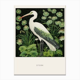 Ohara Koson Inspired Bird Painting Stork 4 Poster Canvas Print
