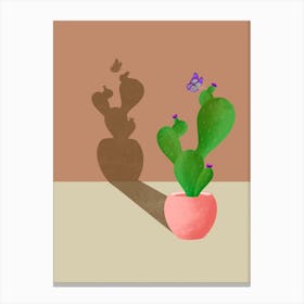 Cactus Shadow Canvas Print