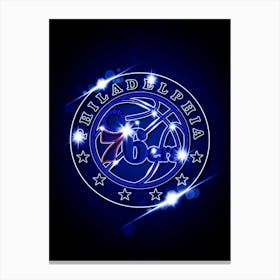 Philadelphia 76ers Neon Canvas Print