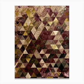 Abstract Geometric Triangle Pattern with Gold Foil n.0002 1 Canvas Print