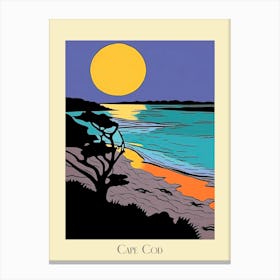 Poster Of Minimal Design Style Of Cape Cod Massachusetts, Usa 4 Canvas Print