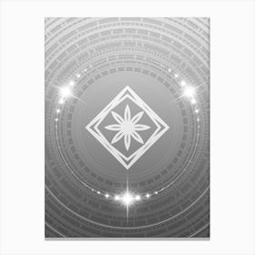 Geometric Glyph in White and Silver with Sparkle Array n.0317 Canvas Print
