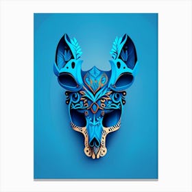 Animal Skull Blue 3 Mexican Canvas Print