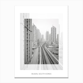 Poster Of Busan, South Korea, Black And White Old Photo 4 Canvas Print