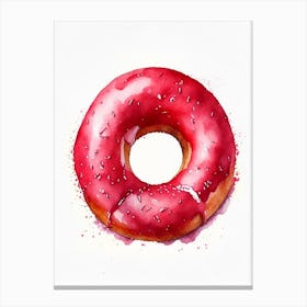 Red Velvet Donut Cute Neon 2 Canvas Print