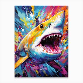  A Lemon Shark Vibrant Paint Splash 2 Canvas Print