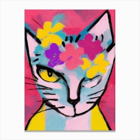 Flower Cat Canvas Print