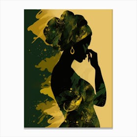 Silhouette Of A Pregnant Woman Canvas Print