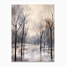 Winter City Park Painting Hyde Park London 4 Canvas Print