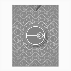 Geometric Glyph Abstract with Hex Array Pattern in Gray n.0236 Canvas Print