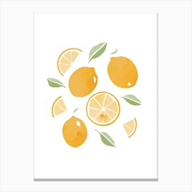 Lemon Fruit Colourful Kitchen Art Nursery Wall Canvas Print