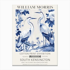 William Morris Heron Stalk Blue White Canvas Print